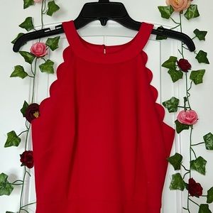 Red formal midi dress